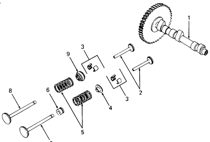 Camshaft And Valves Diagram and Parts List for 1860 800000-821059-140661100-141661100 Cub Cadet Lawn Tractor